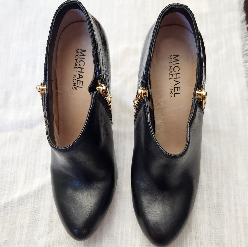 Michael Kors Python Embossed Booties Letter Black… - image 3